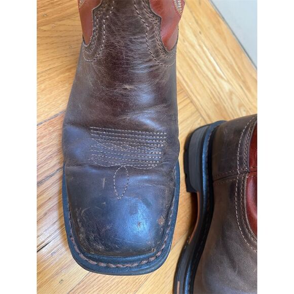 Ariat WorkHog Men's Square Toe Work Boots Brown Size 10EE Western Style - Picture 13 of 13